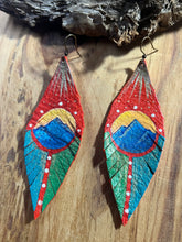 Load image into Gallery viewer, Leather feather earrings
