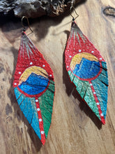 Load image into Gallery viewer, Leather feather earrings
