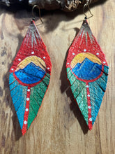 Load image into Gallery viewer, Leather feather earrings
