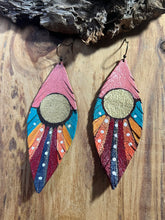 Load image into Gallery viewer, Leather feather earrings
