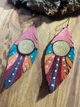 Load image into Gallery viewer, Leather feather earrings
