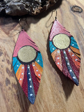 Load image into Gallery viewer, Leather feather earrings
