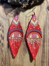 Load image into Gallery viewer, Leather feather earrings
