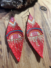 Load image into Gallery viewer, Leather feather earrings
