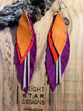 Load image into Gallery viewer, Leather feather earrings
