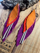 Load image into Gallery viewer, Leather feather earrings
