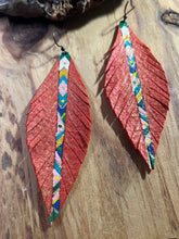 Load image into Gallery viewer, Leather feather earrings
