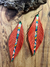 Load image into Gallery viewer, Leather feather earrings
