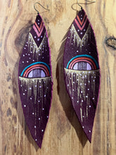 Load image into Gallery viewer, Leather feather earrings
