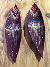 Load image into Gallery viewer, Leather feather earrings
