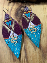 Load image into Gallery viewer, Leather feather earrings
