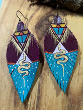 Load image into Gallery viewer, Leather feather earrings
