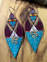 Load image into Gallery viewer, Leather feather earrings
