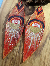 Load image into Gallery viewer, Leather feather earrings
