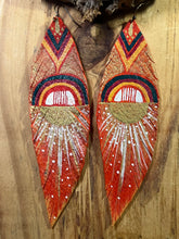 Load image into Gallery viewer, Leather feather earrings
