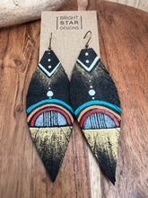 Load image into Gallery viewer, Hand painted leather earrings
